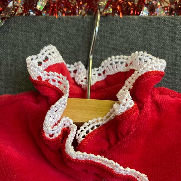 Little Me Baby Red Romper Girl Holiday Ruffle Trim “My First Christmas” Sz 9M(h) - Picture 3 of 7